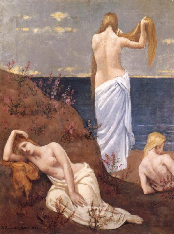 Pierre Puvis de Chavannes Young Girls by the Sea oil painting picture